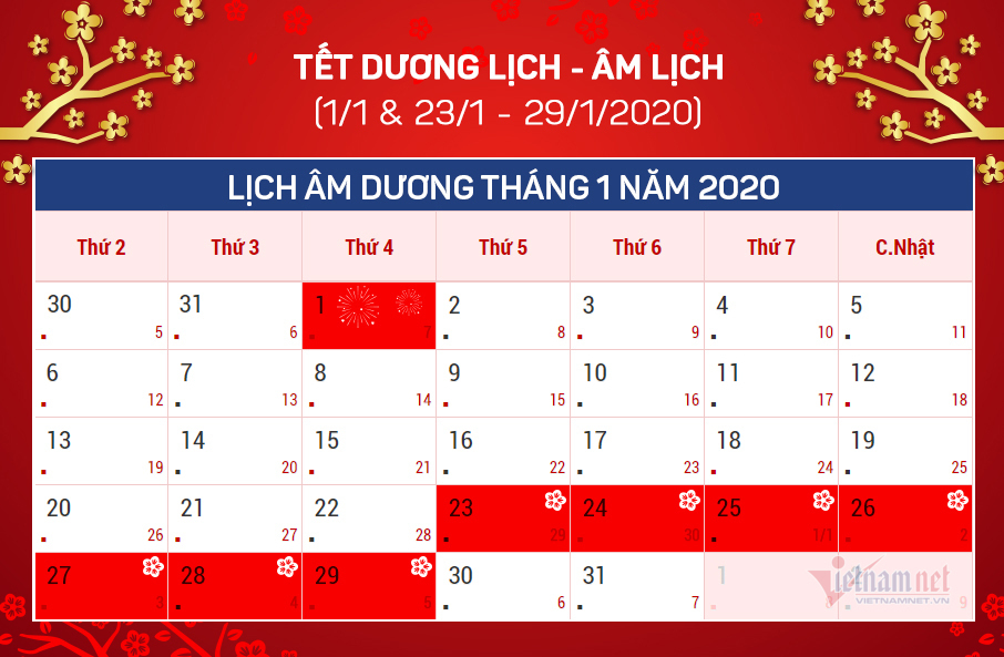 lịch nghỉ tết 2020 petocnho.vn